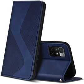 Coque Pour Xiaomi Redmi 10, Premium De [Emplacements Cartes] [Magnetique], Clapet Folio Pour Xiaomi Redmi 10 (Bleu)