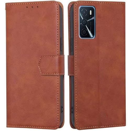 Coque Pour Oppo A16 / Oppo A16s / Oppo A54s 6.52"", Coque Premium Pu - Marron