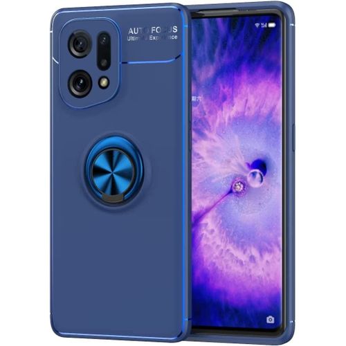 Coque De Pour Oppo Find X5 6.55"", Support De Bague Support De Voiture - Bleu