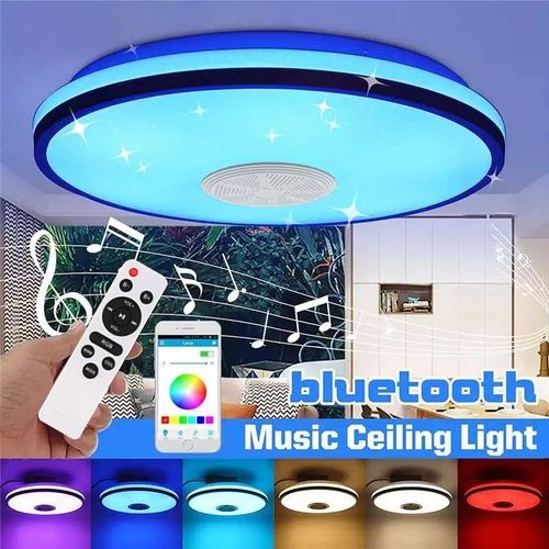 Plafonnier 1 Pcs Plafonnier Étanche Ip54,72w 34cm,220v, Rgb Coloré, Lecture De Musique Bluetooth, Plafonnier Led Rond Pour Salon, Salle De Bain, Bureau À Domicile, Porche Extérieur Et Plus