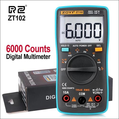 Multimetre,ZT102--fils de Test multimètre numérique professionnel, plage  automatique 6000 tension AC/DC, capacité de résistance à la