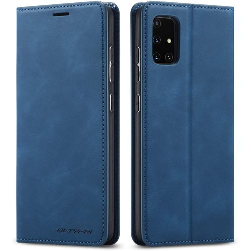 Coque Pour Samsung Galaxy A41, Housse En Cuir Premium Pu Portefeuille Etui, [Fentes Pour Cartes] [Fermoir Magnetique] [Stand Fonction] Flip Coque Pour Samsung Galaxy A41 - Bleu