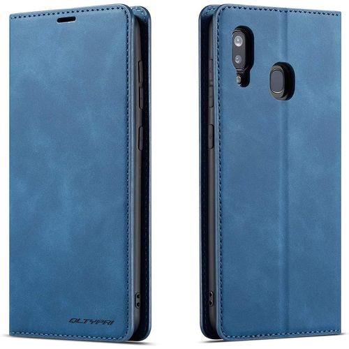Coque Pour Samsung Galaxy A20e, Housse En Cuir Premium Pu Portefeuille Etui, [Fentes Pour Cartes] [Fermoir Magnetique] [Stand Fonction] Flip Coque Pour Samsung Galaxy A20e - Bleu
