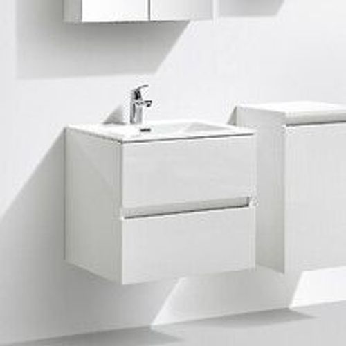 Meuble Salle De Bain Design Simple Vasque Siena Largeur 60 Cm Blanc Laqu?