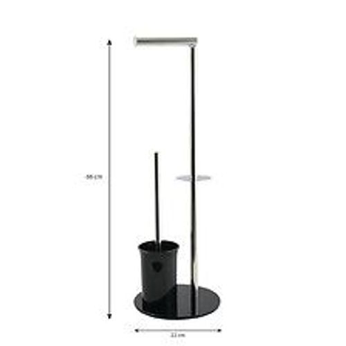 Msv Combin? Wc Inox Et Verre Noir