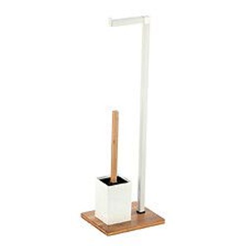 Msv Combin? Wc Bambou Et Acier Blanc