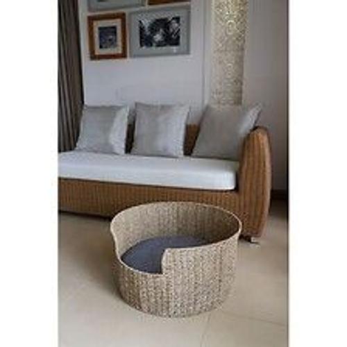 Panier rond EOS pour chien et chat en jonc de mer coussin gris