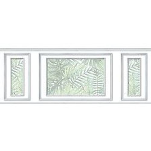 L? d?coratif unique en papier peint intiss?, immitation soubassement boiseries, papier intiss?, motif feuille tropicale, jungle, 75 cm X 200 cm