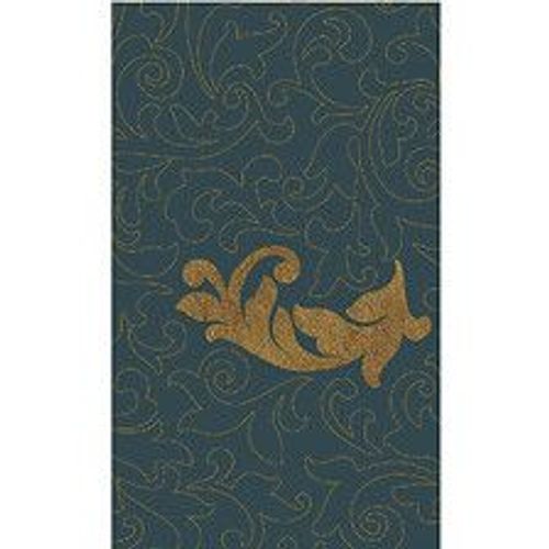 Papier peint panoramique intiss?, papier intiss?, motif floral arabesque, bleu et or, 250 cm X 150 cm