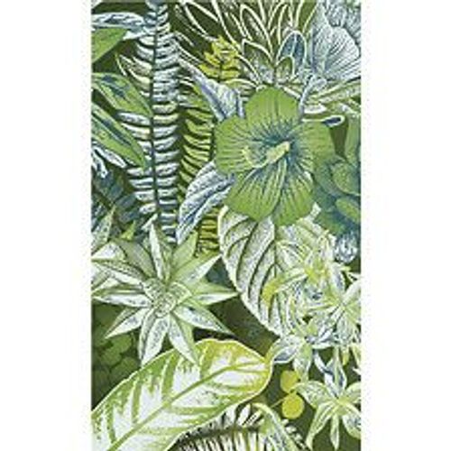 Papier peint panoramique intiss?, papier intiss?, motif floral vert, feuillages et fleurs de la jungle tropicale, 250 cm X 150 cm