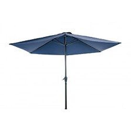 Parasol Rond Coloris Bleu Marine Et Mat En Aluminium 3m