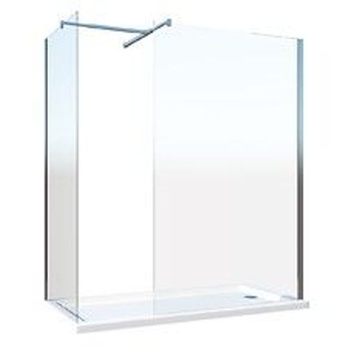 Parois De Douche De 8 Mm Type Walk-in Avec Barre De Soutien ? T R?versible H.200 ?  68-70 + 108-110 Cm