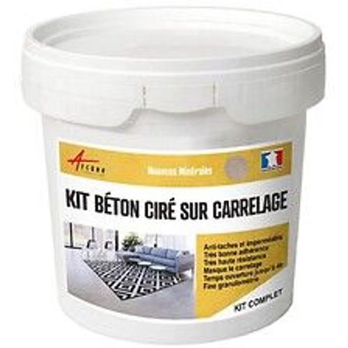 BETON CIRE CARRELAGE POUR SOLS ET MURS - KIT BETON CIRE SUR CARRELAGE - 10 m? (en 2 couches) Rosetto Marron Rose - ARCANE INDUSTRIES