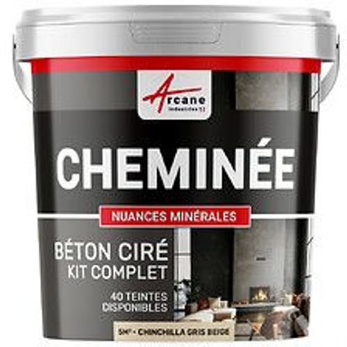 B?ton Cir? Chemin?e en kit complet - 5 m? (en 2 couches) Chinchilla Gris Beige - ARCANE INDUSTRIES
