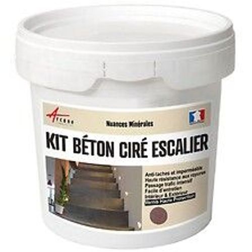 B?ton Cir? Escalier - Kit Complet primaire et vernis de finition - En neuf ou r?novation - 2 m? (en 2 couches) Marengo Brun - ARCANE INDUSTRIES