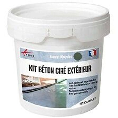 KIT BETON CIRE EXTERIEUR : Pour sol, mur, terrasse, balcon, escalier - 10 m? (en 2 couches) Carambole Vert - ARCANE INDUSTRIES