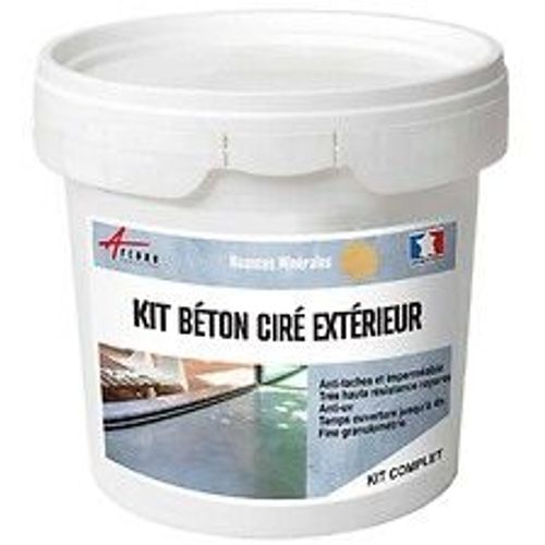 KIT BETON CIRE EXTERIEUR : Pour sol, mur, terrasse, balcon, escalier - 10 m? (en 2 couches) Bl? Dor? Beige - ARCANE INDUSTRIES
