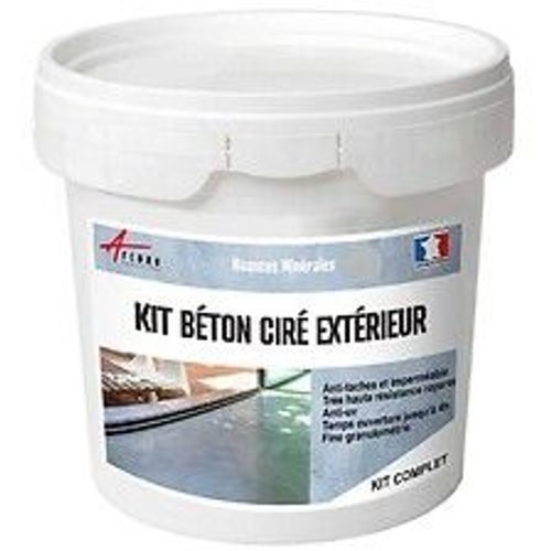 KIT BETON CIRE EXTERIEUR : Pour sol, mur, terrasse, balcon, escalier - 2 m? (en 2 couches) Griset Gris Clair - ARCANE INDUSTRIES