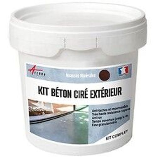 KIT BETON CIRE EXTERIEUR : Pour sol, mur, terrasse, balcon, escalier - 5 m? (en 2 couches) Arabica Marron - ARCANE INDUSTRIES