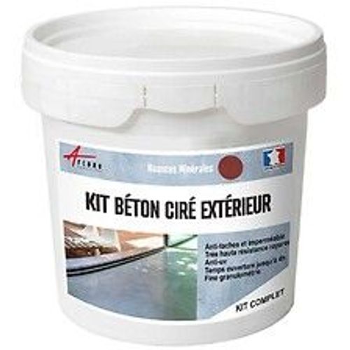 KIT BETON CIRE EXTERIEUR : Pour sol, mur, terrasse, balcon, escalier - 5 m? (en 2 couches) Airelles Rouge - ARCANE INDUSTRIES