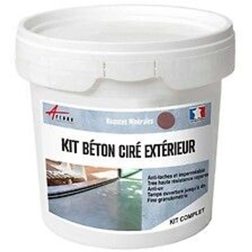 KIT BETON CIRE EXTERIEUR : Pour sol, mur, terrasse, balcon, escalier - 5 m? (en 2 couches) Marengo Brun - ARCANE INDUSTRIES