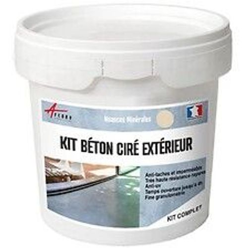 KIT BETON CIRE EXTERIEUR : Pour sol, mur, terrasse, balcon, escalier - 5 m? (en 2 couches) Gazelle Gris Rose - ARCANE INDUSTRIES