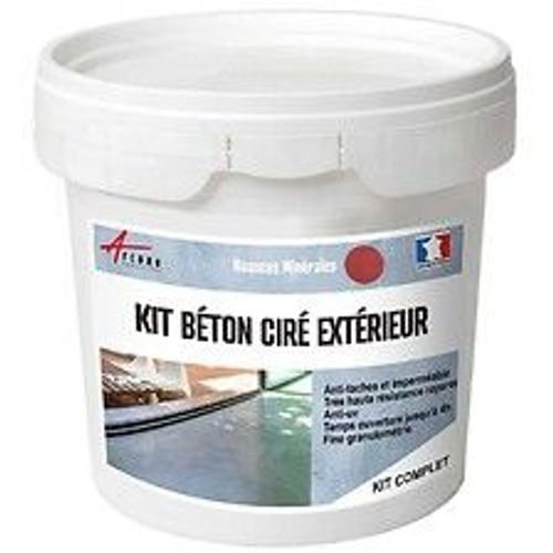 KIT BETON CIRE EXTERIEUR : Pour sol, mur, terrasse, balcon, escalier - 5 m? (en 2 couches) Goyave Rouge - ARCANE INDUSTRIES