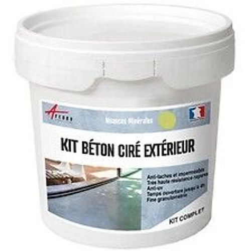 KIT BETON CIRE EXTERIEUR : Pour sol, mur, terrasse, balcon, escalier - 5 m? (en 2 couches) Chayote Vert - ARCANE INDUSTRIES