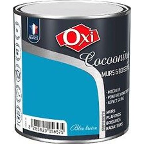 Peinture d'int?rieur monocouche pour murs et boiseries Owatrol COCOONING MURS et BOISERIES   SATIN Bleu Breton (ox35) 0.5 litre