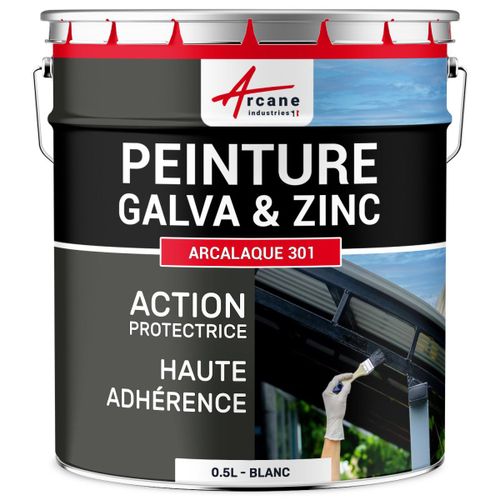 Peinture galva zinc toiture gouttière Blanc - RAL 9003 0.5 L