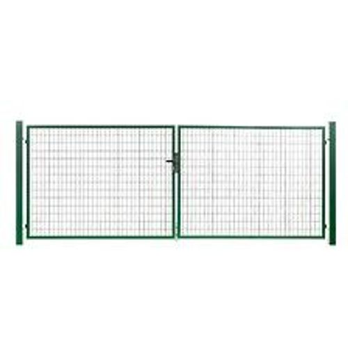 Portail Grillag? Acier Galvanis? 4m Vert H 1m00