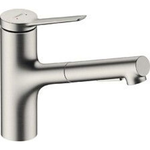 Robinet de cuisine avec douchette Zesis M33 150 sBox 2 jets aspect acier inox