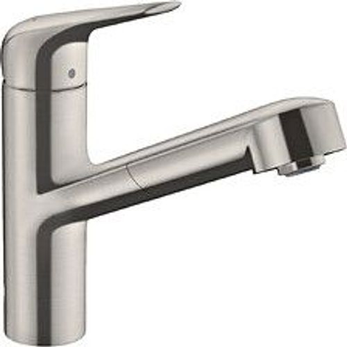 Robinet de cuisine avec douchette Focus M42 150 aspect acier inox