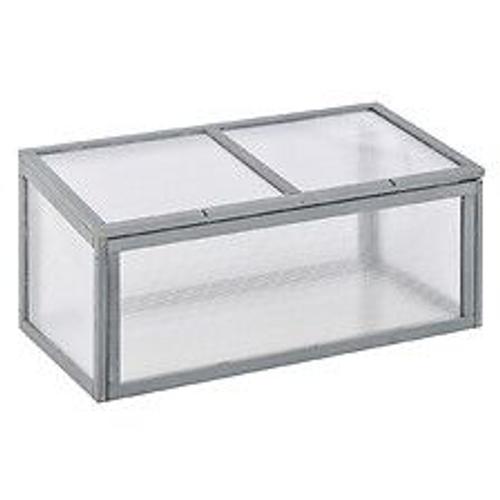 Mini Serre De Jardin Serre ? Tomates Dim. 90l X 46l X 40h Cm Toit Ouvrable Panneaux De Polycarbonate Bois Sapin Pr?-Huil? Gris