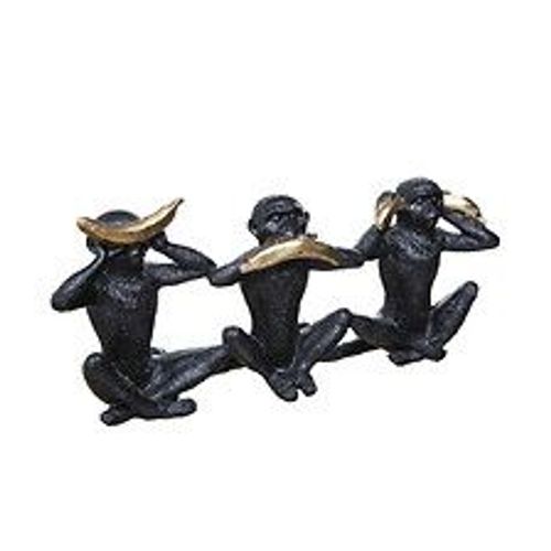 Objet d?co Statuette 3 Singes en r?sine L 40 cm