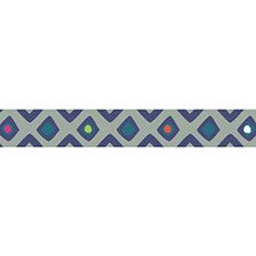 Frise adh?sive d?corative autocollante, frise adh?sive tribal bleu au motif graphique et losange , 5 cm X 300 cm