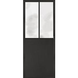 Sticker mural industriel noir, trompe l'oeil porte atelier, 204 cm X 83 cm