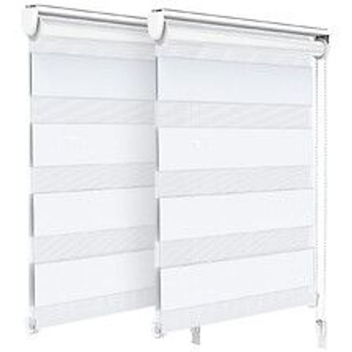 VOUNOT Lot de 2 Store enrouleur jour nuit double 55x150cm Blanc