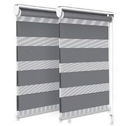 VOUNOT Lot de 2 Store enrouleur jour nuit double 50x150cm Gris
