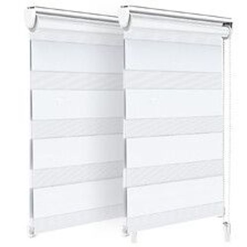 VOUNOT Lot de 2 Store enrouleur jour nuit double 50x150cm Blanc