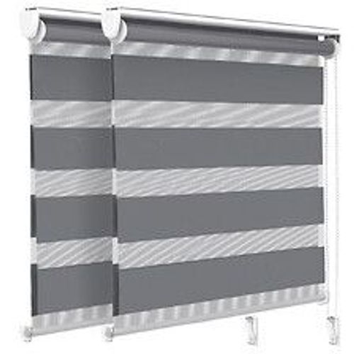 VOUNOT Lot de 2 Store enrouleur jour nuit double 100x150cm Gris
