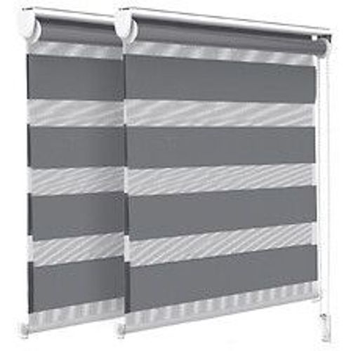 VOUNOT Lot de 2 Store enrouleur jour nuit double 90x150cm Gris