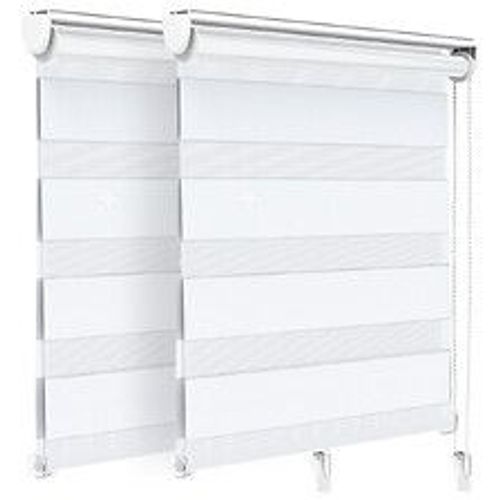 VOUNOT Lot de 2 Store enrouleur jour nuit double 90x150cm Blanc