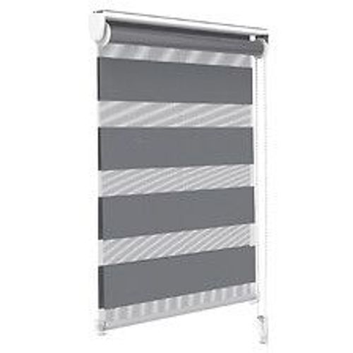 VOUNOT Store enrouleur jour nuit double 100x150cm Gris