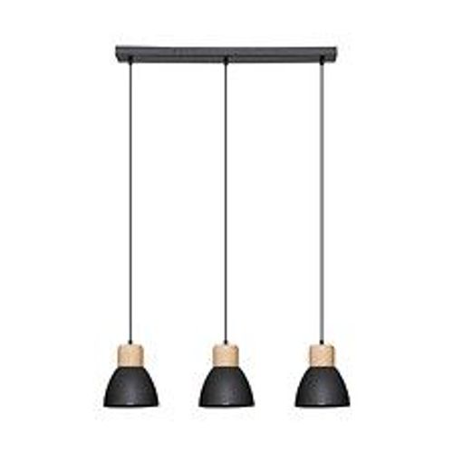 Luminaire Suspension 3 Lampes En M?Tal Noir H 100 Cm