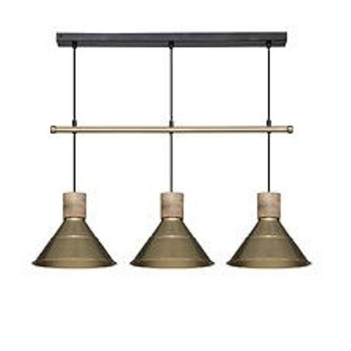 Luminaire Suspension 3 Lampes En M?Tal Dor? L 80 Cm