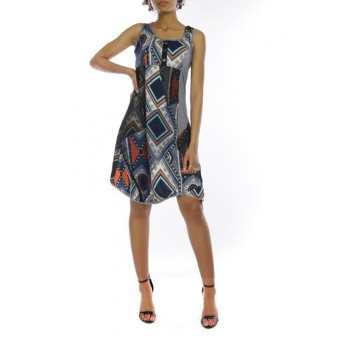 Très Belle Robe Imprimée Noir Et Orange