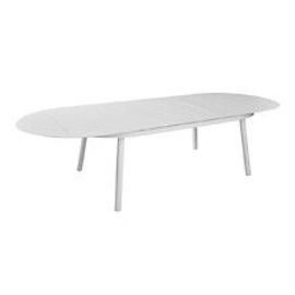 Table De Jardin Oblongue Dublin 230 / 300 X 120 Cm - Blanc - Aluminium