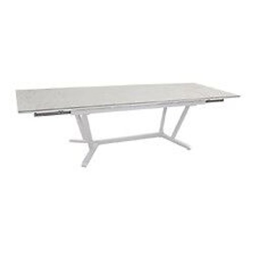Table De Jardin Vita En Aluminium 180/230/280 X100 Cm - Plateau Kedra - Blanc/Dual