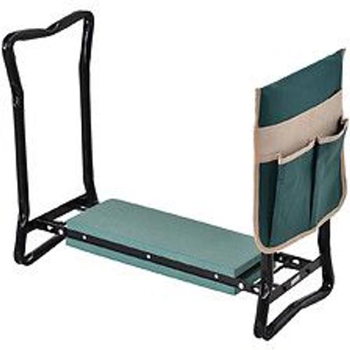 Tabouret De Jardin Pliable Agenouilloir De Jardin Si?Ge Jardinage Avec Coussin Pochette Rangement Outils Vert